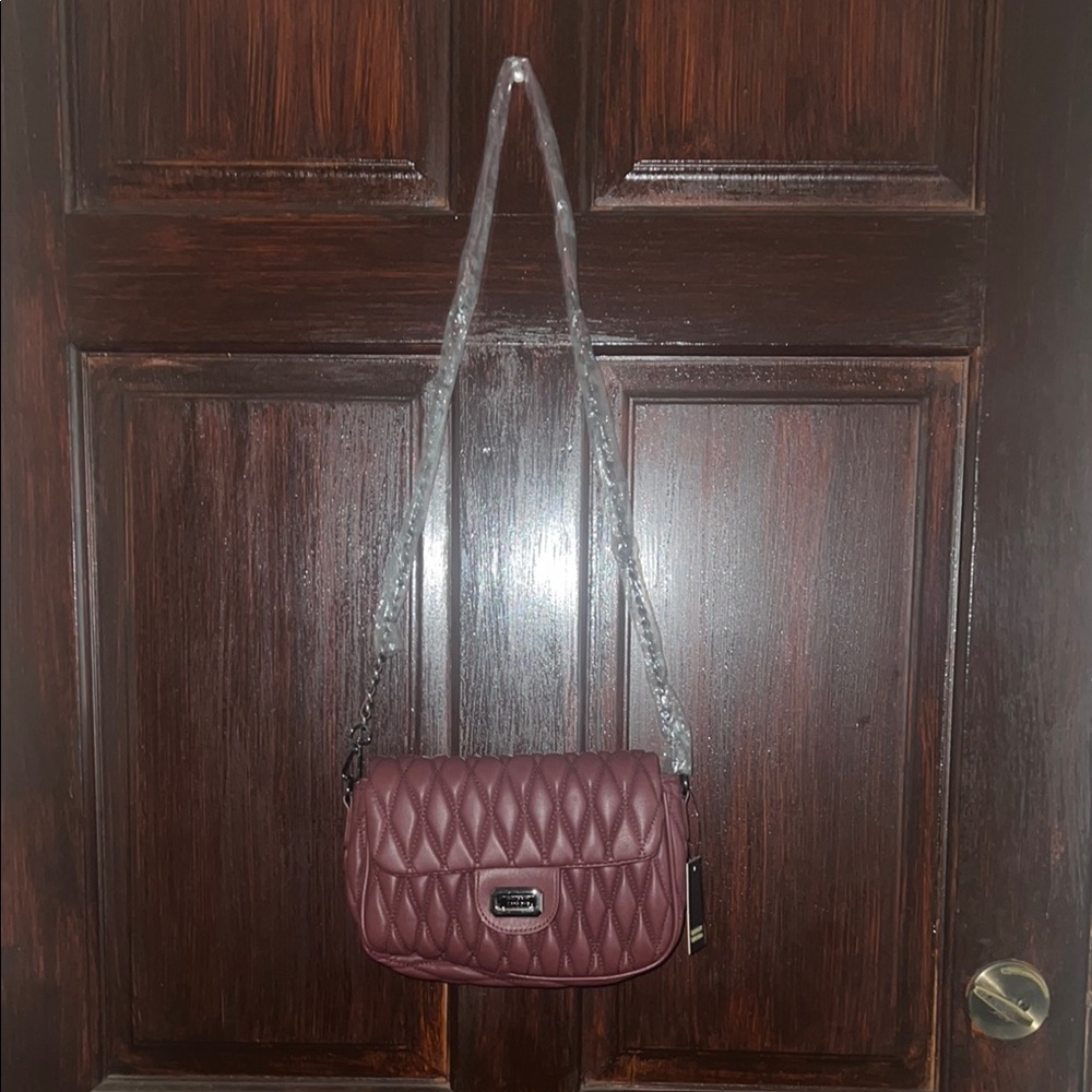 Badgley Mischka Plum Quilted Bag